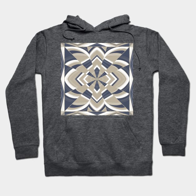 Hall of mirrors - navy & beige Hoodie by AprilAppleArt